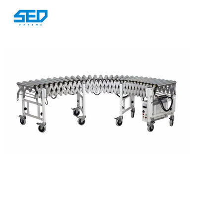 SED-CSJ Paslanmaz Çelik Motorlu Otomatik Paketleme Makinesi Sanayi İçin Esnek Konveyör Uzatılabilir Rulolu Konveyör